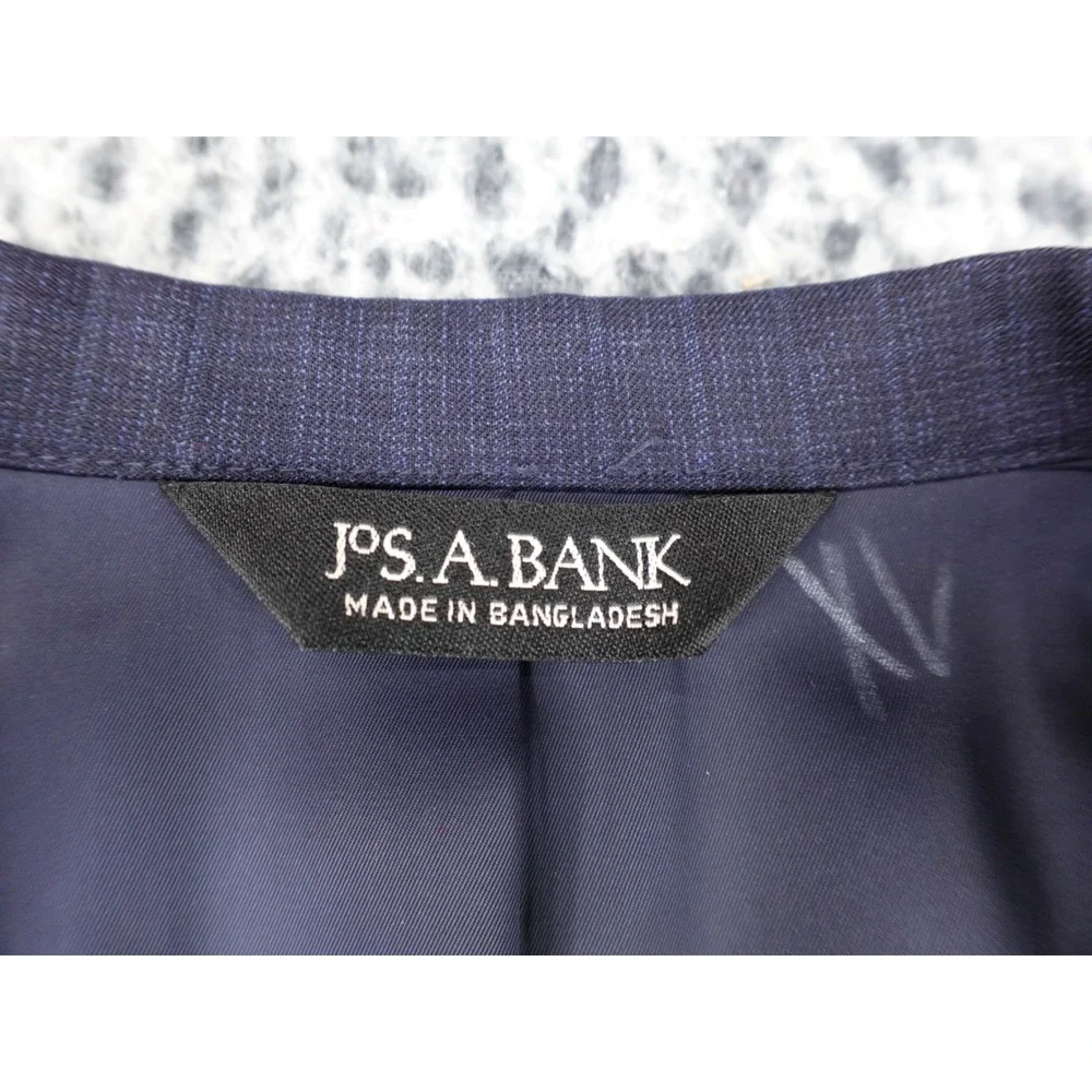 Jos. A. Bank Signature Gold‎ Blazer Mens 42R Blue Plaid Wool Two Button Jacket